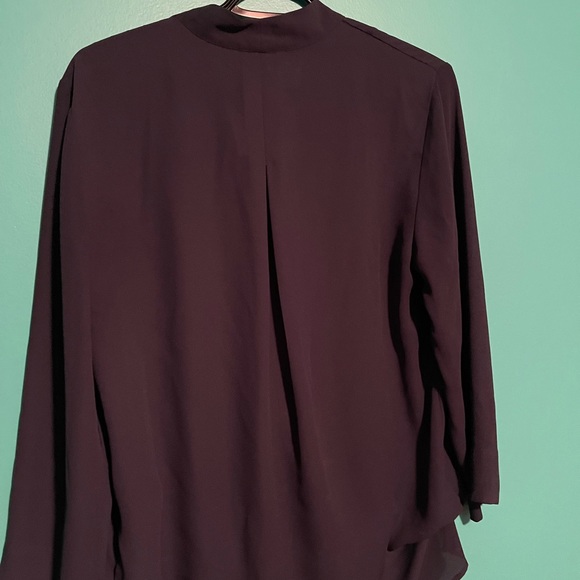 Flowy, Sheer, Crossover Blouse - Picture 4 of 5